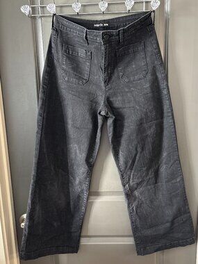 high risk black denim jeans